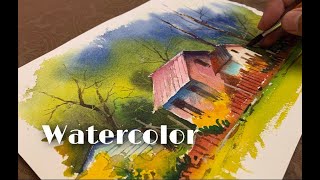 Watercolor Painting For Beginners | Village scene