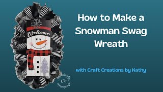 How to Make a Snowman Wreath | Winter Wreath | Mesh Wreath Tutorial | Oval Wreath | Snowman Crafts