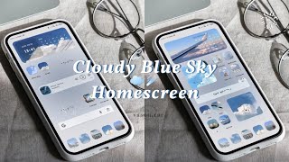 Aesthetic Android Customisation! Cloudy Blue Sky ☁️💙☄️| Custom homescreen, widgets & icons tutorial!