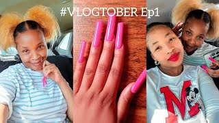 #VLOGTOBER Ep 1: Finally relaxed my Hair, Nail Date with my Sis ❤️ | #Lifelately