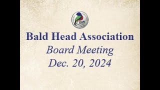 BHA Board Meeting 12/20/24