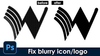 Fix blurry icon/logo make sharp edge-[Photoshop tutorial]  quick and easy