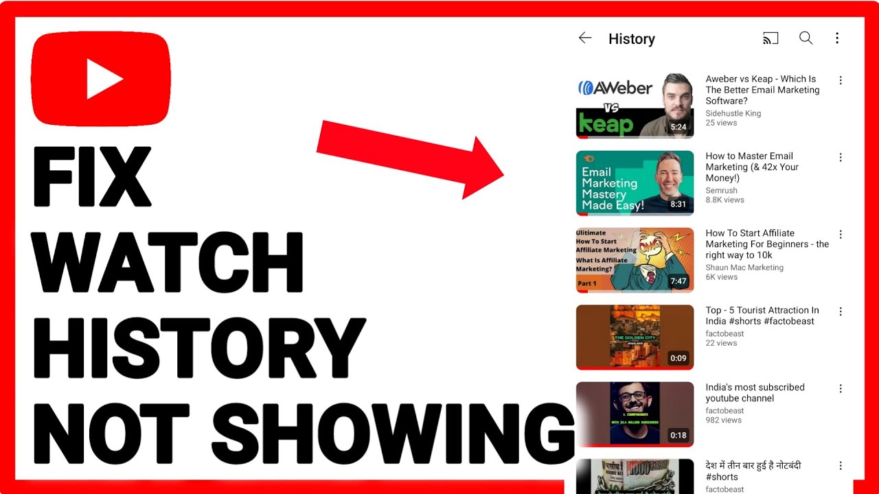 How To Fix Youtube Watch History Not Showing Youtube How To Fix Youtube Watch History Not Showing Youtube