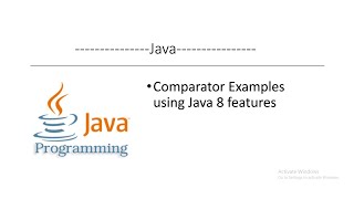 Comparator Examples using Java 8 features #java #java8