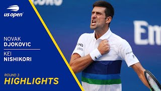 Novak Djokovic vs Kei Nishikori Highlights | 2021 US Open Round 3