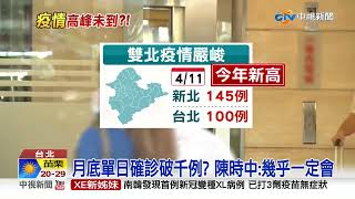 月底確診一定破千! 陳時中:4縣市不明染源多最危險│中視新聞 20220412