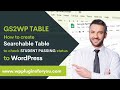 Create searchable table on WordPress directly from Google Sheet