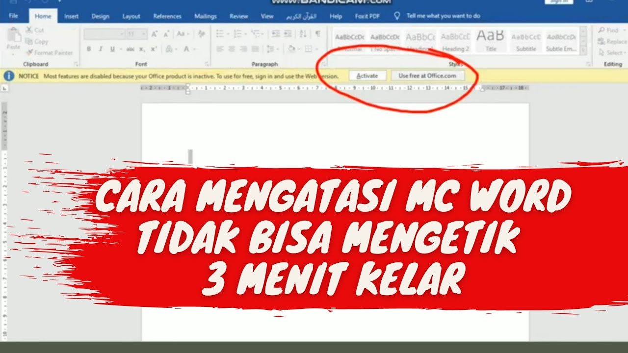 Cara Mengatasi Microsoft Word Tidak Bisa Mengetik /Unlicensed Product ...