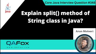 Explain split() method of String Class in Java (Core Java Interview Question #348)