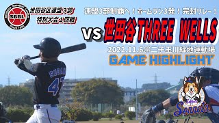 221106成城ソネッツvs世田谷THREE WELLS【世田谷区連盟3部2回戦】