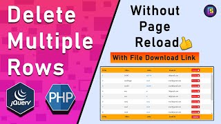 How to delete multiple rows without page reload ? MULTIPLE ROW DELETE USING jQuery || #coding_studio