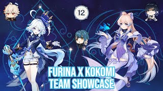 C1 Kokomi x C0 Furina - Spiral Abyss 4.1 Mono Hydro Team Composition Showcase Full Star Clear!