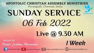 Sunday Service - 06 FEB 2022  வெளி/Rev 15:1 - Book of Revelation Part 8