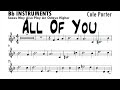 All Of You Bb Instruments Sheet Music Backing Track Play Along Partitura