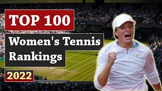 Women's Tennis WTA Tour Rankings 2022 | Top 100 Female Tennis Players