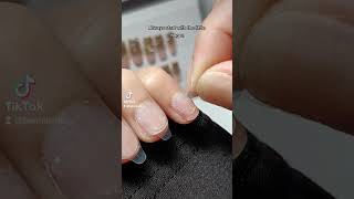 How to apply press-ons with glue tabs 🦋 #pressonnails #viral #nails #shorts
