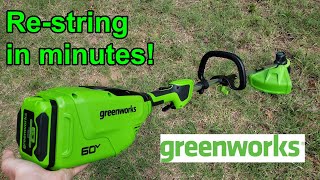 How to RE-STRING Greenworks 60V trimmer weedeater