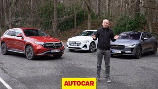 Audi e-tron Sportback vs Jaguar i-Pace vs Mercedes EQC review | Luxury SUVs head-to-head | Autocar