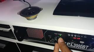 SkyTec power amplifier 2000w  vs speaker  5w