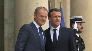 Macron meets EU Council President Donald Tusk ahead of key summit | AFP