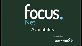 Focus Tutorial | Net Availability