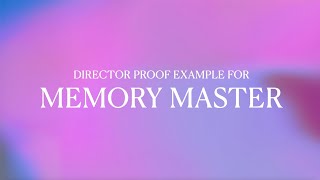 Director Proof Example for Memory Master