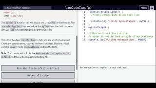 Lesson 53 | Basic JavaScript | Local Scope and Functions
