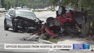 Largo police officer out of hospital, woman still being treated after serious crash