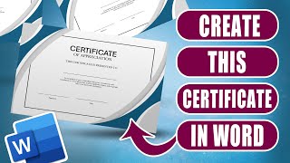 Create a certificate in MS Word | Easy Tutorial