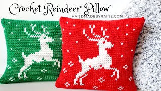 How to crochet Reindeer Pillow 🦌