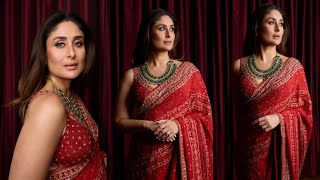 Kareena Kapoor Looks Amazing In Red Saari At Her Brother Wedding