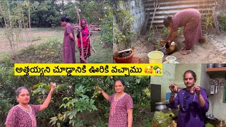 అత్తయ్యని చూడ్డానికి ఊరేళ్తున్నాం/ఇక్కడనుండే వంట చేసుకొనిమరి/ఉదయాన్నే గార్డెన్ లో🏡/villageలోఫంక్షన్