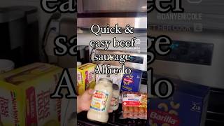 LET ME COOK 👩‍🍳       Quick \u0026 easy beef sausage Alfredo #cookingvideo #shorts