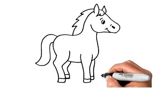 How to Draw a HORSE EASY Step by Step