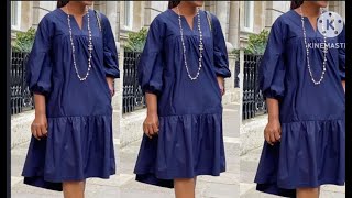 How to make a light gypsy jean dress with an over lap v-neck.(detailed tutorial)