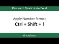 Excel Shortcut to apply Number Format