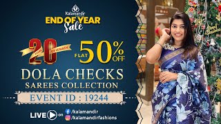 End of Year Sale : Dola Checks Sarees - Flat 50% Off | WhatsApp Number 9852 9852 99 | Kalamandir