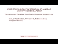 What is the contact information of Canada's visa office in Singapore?