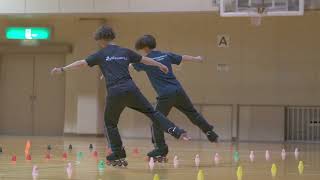 ワンフットスピン Back Inside spin インラインスケート warming up routine