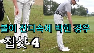 칩샷 4.   볼이 잔디 속에 깊게 박힌 경우 샷 방법.박주욱골프어드바이저