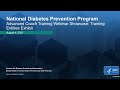 National DPP Advanced Coach Training Webinar Showcase: Training Entities Exhibit