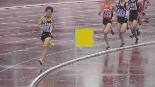 男子1500ｍ予選２組、本間颯選手が、4:21.68で1着。第50回北海道中学陸上。