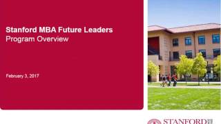 Stanford MBA Future Leaders Program Webinar