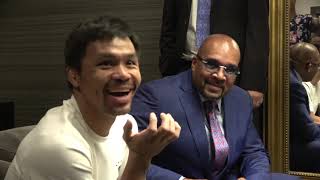 manny pacquiao reaction to bradley giving thurman advice on beating manny