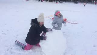 Snowman building at Weelsby park