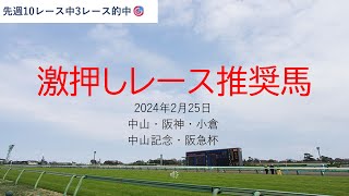 【競馬】中山記念　阪急杯　予想　2024年2月25日推奨レース＆推奨馬