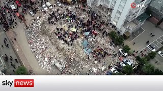 Turkey-Syria earthquake: Drone footage shows buildings flattened in Idlib