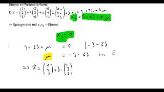 Spurgeraden bei Parameterform