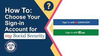 How to Choose Your Sign-in Account for "my Social Security"