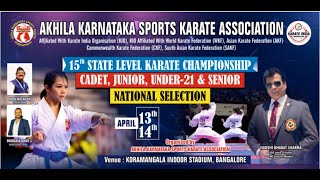 TATAMI 3 - 14/4/24 - AKSKA STATE LEVEL KARATE CHAMPIONSHIP 2024.